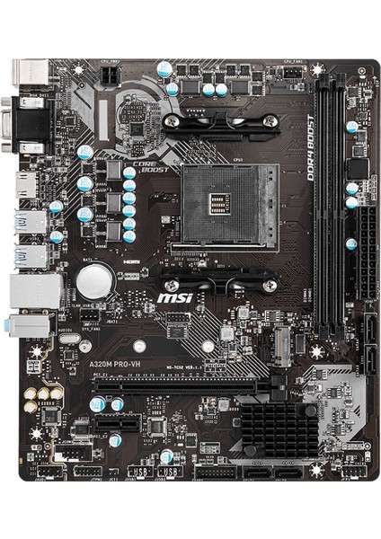 Msı MB A320M Pro-Vh A320M DDR4 Am4 4x Sata VGA HDMI Anakart