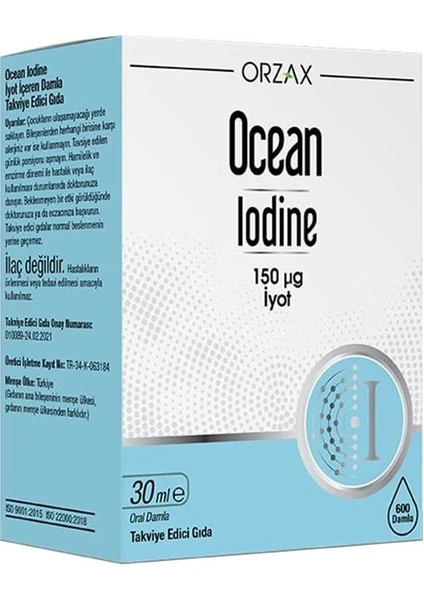 Ocean Iodine 150 Μg Iyot Takviye Edici Gıda 30 Ml