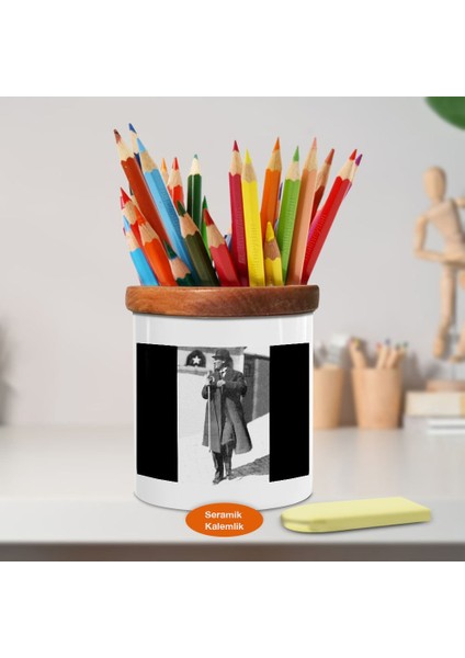 Paltolu Yakışıklı Mustafa Paşa Ahşap Seramik Kalemlik -1100)