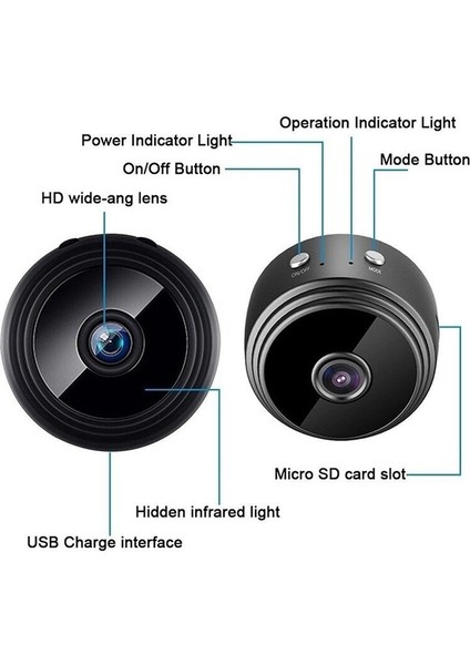 A9+ 1080P Wifi Uzak Kablosuz Kamera - Beyaz (Yurt Dışından)