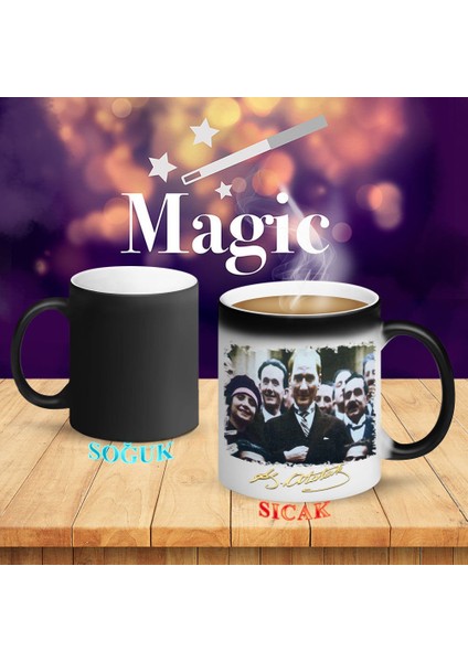 Sıcak Gülümsemeli Atatürk Sihirli Kupa BARDAK-R43