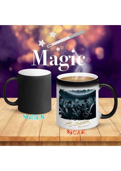 Atatürk'ün Rütbe Verişi Sihirli Kupa BARDAK-ATATURK739