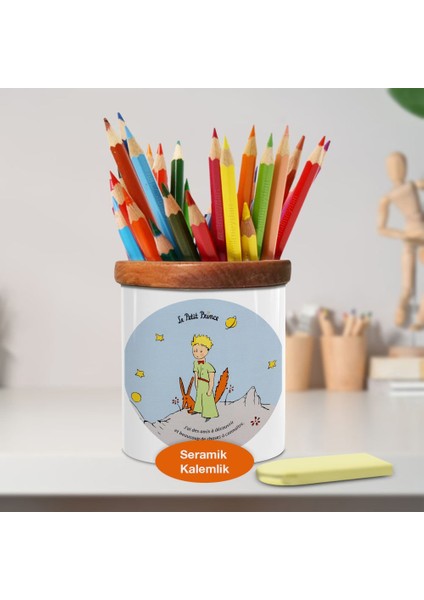 Küçük Prens Ahşap Seramik Kalemlik - 04816815288829307052