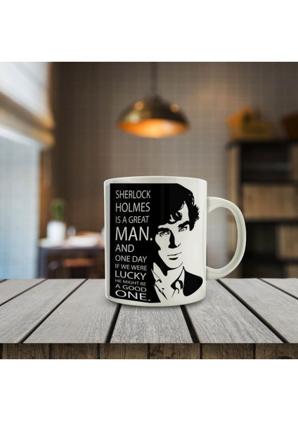 Sherlock Holmes Silüet Baskılı Hediyelik Kupa Bardak