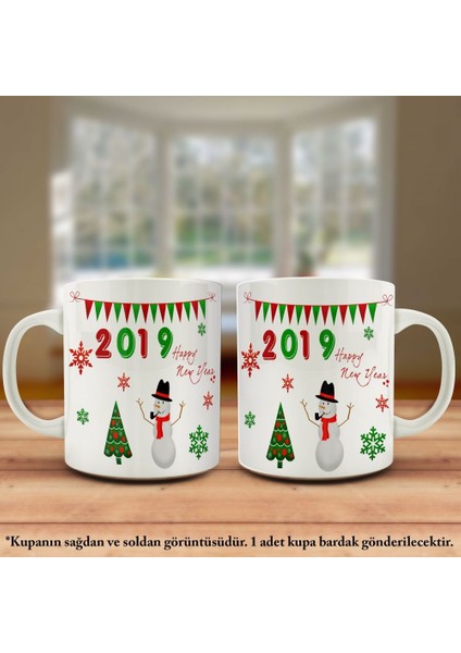 Yeni Yıl 2019 Kardan Adam Mizahi Happy New Year Kupa Bardak - Hediyelik