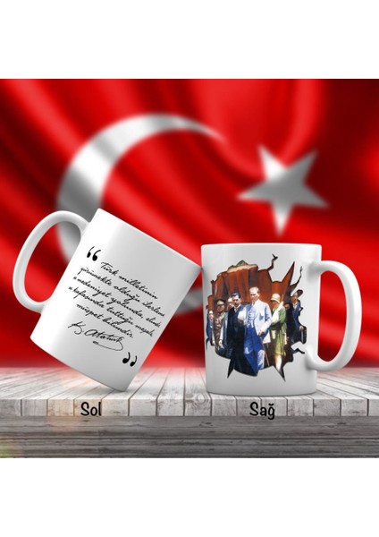 Asil Hediyelik Haydarpaşa Garı -Sivil Mustafa Kemal Atatürk - Atatürk'ün Sözleri -Kupa Bardak