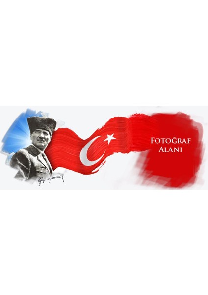 Kişiye Özel Atatürk ve Bayrak Temalı Fotoğraf Baskılı Çift Yön Kişiye Özel Hediyelik Kupa Bardak