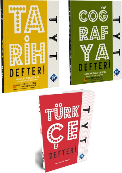 TYT Türkçe-Tarih-Coğrafya Konu Anlatım Defteri (Tamamı El Yazısı 3 Defter)