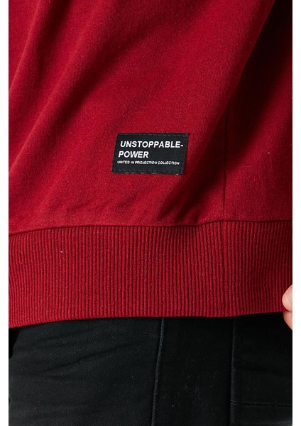 Erkek Bordo Basic Bisiklet Yaka Sweatshirt indirimleri
