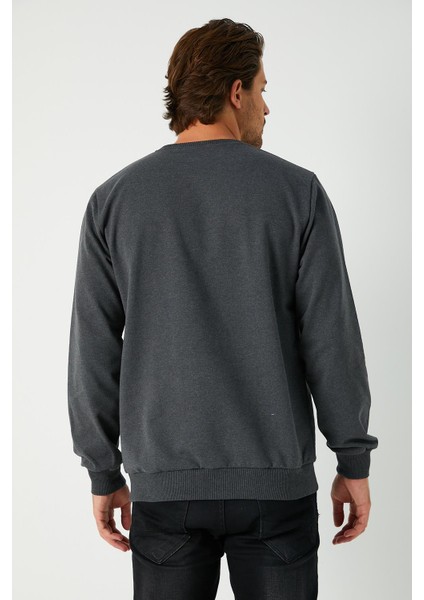 Metalic Erkek Antrasit Basic Bisiklet Yaka Sweatshirt indirimleri