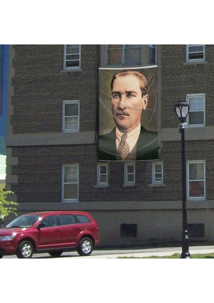 Sivil Gazi Mustafa Kemal Atatürk Dış Cephe Poster Bayrağı - 3x4,5 Metre
