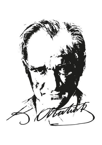 Siyah-Beyaz Mustafa Kemal Atatürk Imzalı Silüeti Poster Bayrağı- 2x3 Metre fiyatları