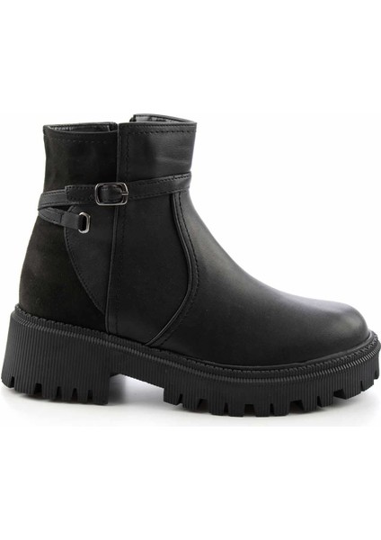 Siyah Siyah Süet Kadın Bot & Bootie K02586211509