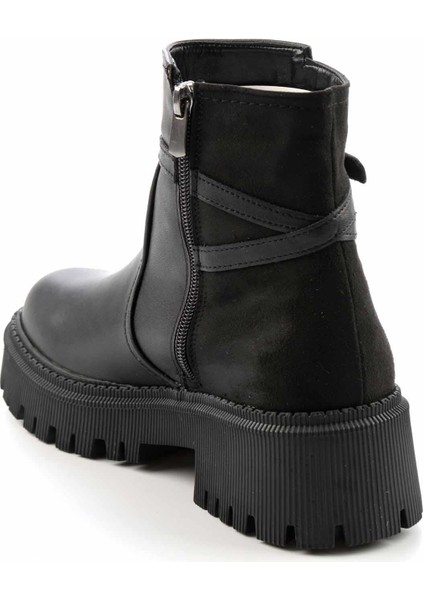 Siyah Siyah Süet Kadın Bot & Bootie K02586211509