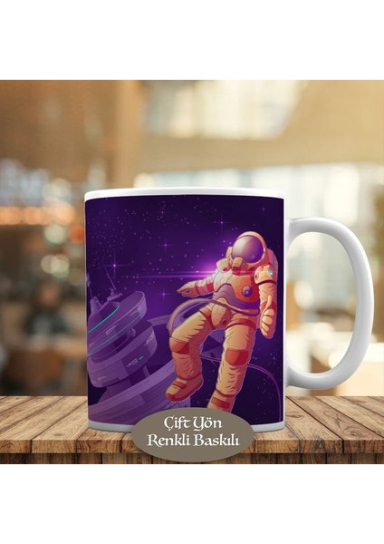 Gezegenler -Uzay Boşluğunda Astronot Kupa Bardak HEDIYELIK-2661