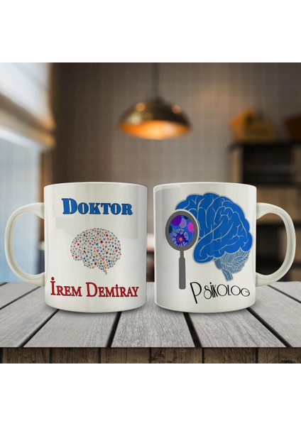 Kişiye Özel Mesleki Psikolog Doktor Tasarım Hediyelik Kupa Bardak