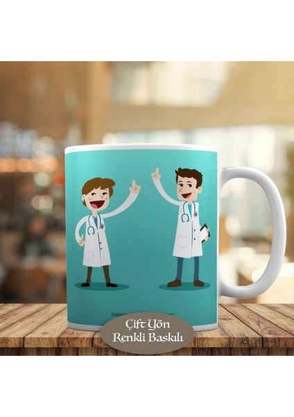 Sağlıkçı Iki Arkadaş Doktor Kupa Bardak HEDIYELIK-2147504589