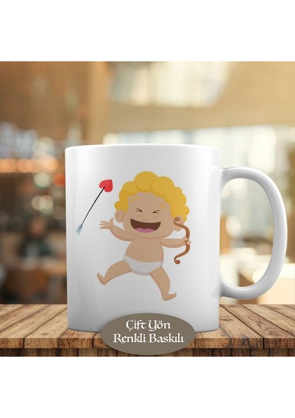 Gülümseyen Bebek Eros Baskılı Kupa Bardak HEDIYELIK-130