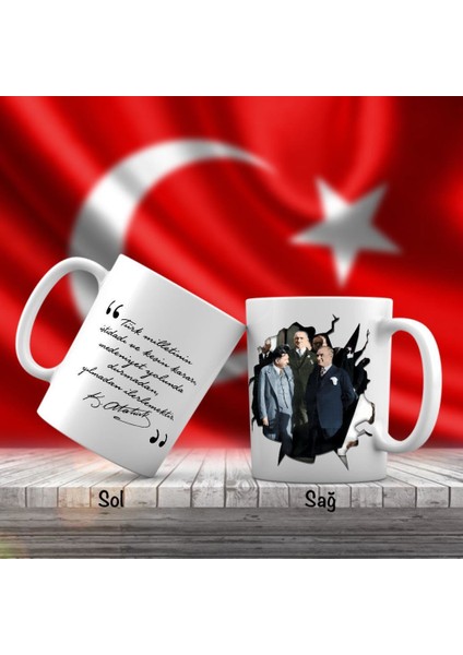 Asil Hediyelik Takım Elbiseli - Sivil Mustafa Kemal Atatürk - Atatürk'ün Sözleri -Kupa Bardak