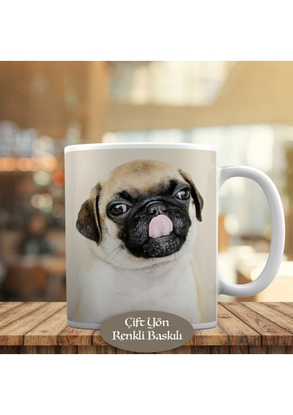 Sevimli Pug Köpek Yavrusu Kupa Bardak Hediyelik- 53876-64830