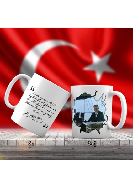 Asil Hediyelik Mustafa Kemal Atatürk Yatda Dinlenirken - Atatürk'ün Sözleri -Kupa Bardak