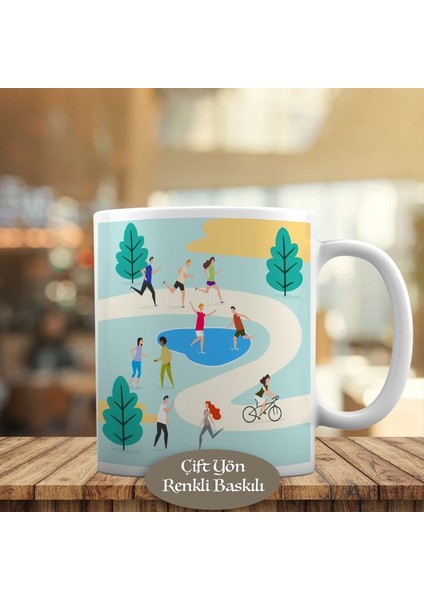 Kuş Bakışı Parktaki Insanlar Kupa Bardak HEDIYELIK-23-2147866941