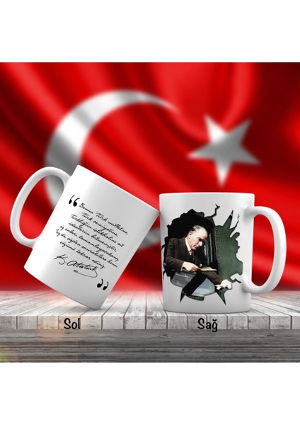 Asil Hediyelik Mustafa Kemal Atatürk Trende - Unutulmayan Sözleri -Kupa Bardak