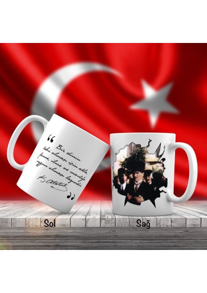 Asil Hediyelik Sivil Mustafa Kemal Atatürk Dua Ederken - Atatürk'ün Sözleri -Kupa Bardak