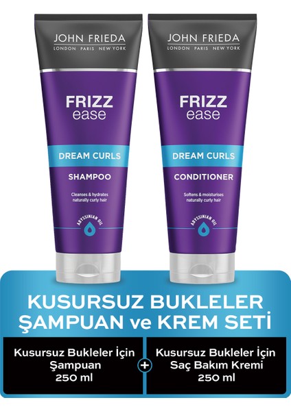 Kusursuz Bukleler Için Saç Bakım Kremi ve Şampuan 250 ml 2'li