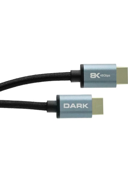 DARK 2metre HDMI 2.1 8K60/4K144, 48G Alüminyum Başlık HDMI Kablo