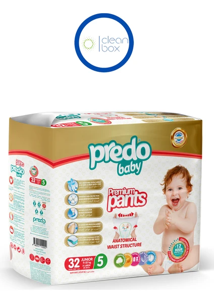 Predo Baby Premium Pants Külot Bezi 5 Numara (11-25KG) Junior 32 Adet