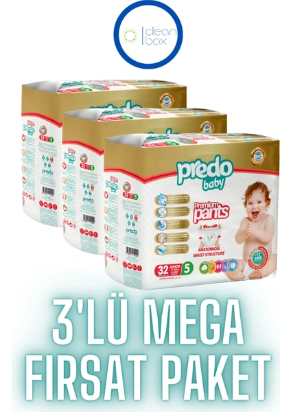 Predo Baby Premium Pants Külot Bezi 5 Numara (11-25KG) Junior 96 Adet