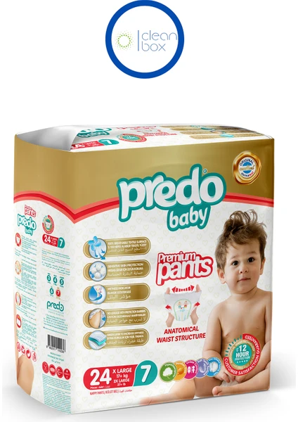 Predo Baby Premium Pants Külot Bezi  7 Numara (17+Kg)  x Large 24 Adet