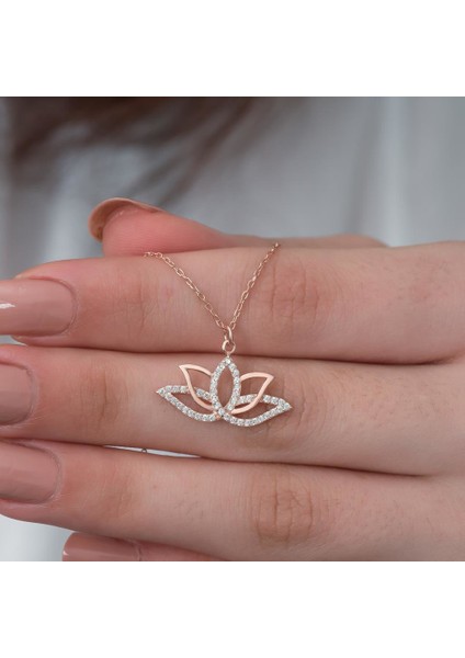 Lotus Çiçeği 925 Ayar Gümüş Kolye