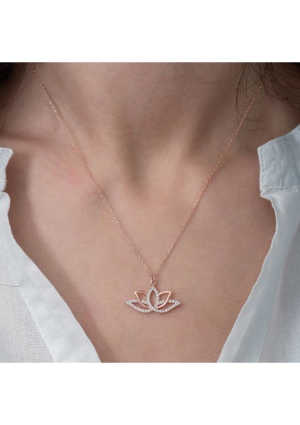 Lotus Çiçeği 925 Ayar Gümüş Kolye