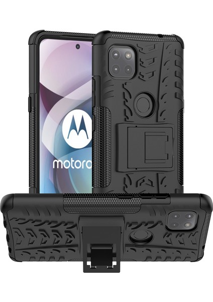 Motorola Moto G 5G İçin Shockproof Çift Katmanlı Standlı Korumalı Kılıf (Yurt Dışından)