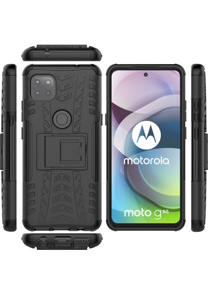 Motorola Moto G 5G İçin Shockproof Çift Katmanlı Standlı Korumalı Kılıf (Yurt Dışından)