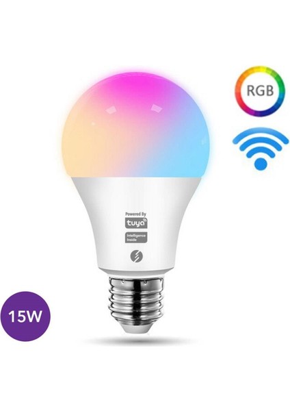 S-Link Swapp SL-RGB15 Akıllı Rgb LED Lamba Ampul 15W 50Hz 1200 Lümen Wifi Tuya Destekli