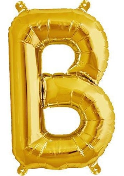 Harf Folyo Balon B Harfi Altın Renk 80 cm - 32"
