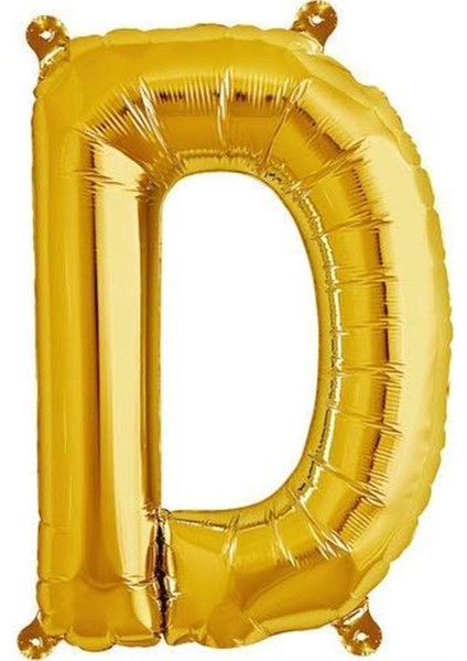 Harf Folyo Balon D Harfi Altın Renk 80 cm - 32"