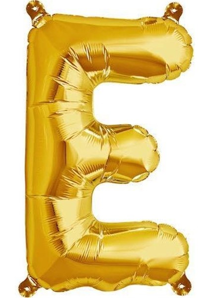 Harf Folyo Balon E Harfi Altın Renk 80 cm - 32"