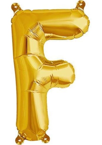Harf Folyo Balon F Harfi Altın Renk 80 cm - 32"
