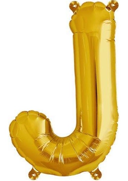 J Harfi Altın Renk Folyo Balon 40"