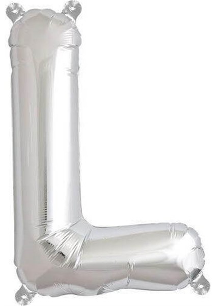 Harf Folyo Balon L Harfi Gümüş Renk 80 cm - 32"