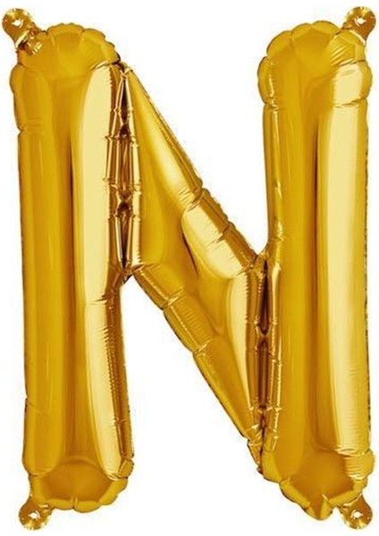 Harf Folyo Balon N Harfi Altın Renk 80 cm - 32"