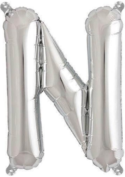 Harf Folyo Balon N Harfi Gümüş Renk 100 cm - 40"
