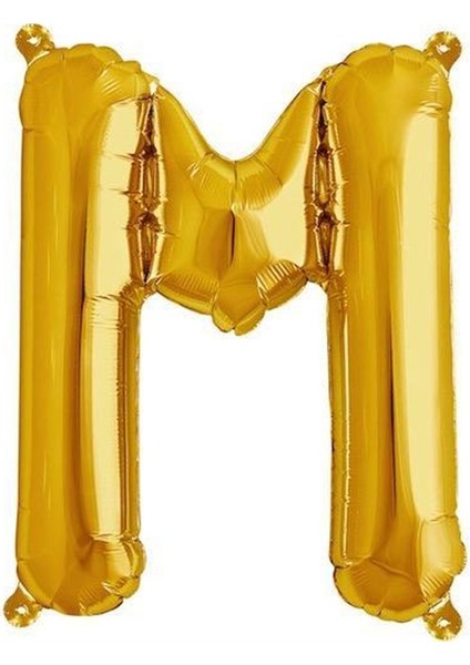 Harf Folyo Balon M Harfi Altın Renk 100 cm - 40"