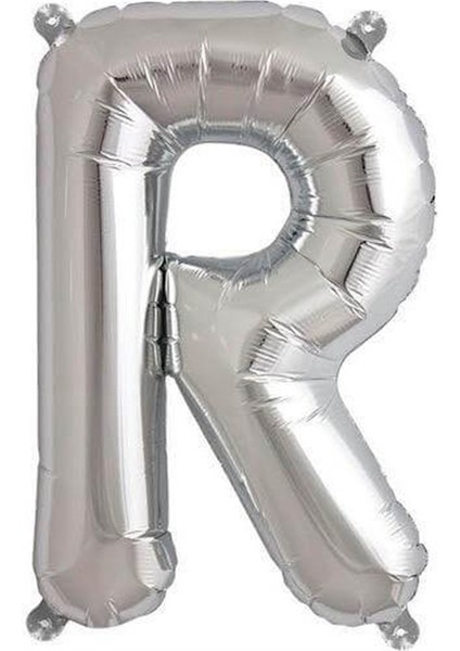 Harf Folyo Balon R Harfi Gümüş Renk 100 cm - 40"