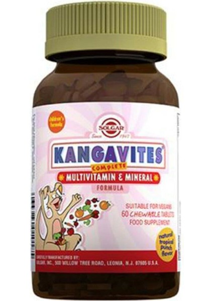 Plus Kids Yummies 60 Çiğneme Tablet + Solgar Kangavites Multivitamin Mineral 60 Çiğneme Tablet