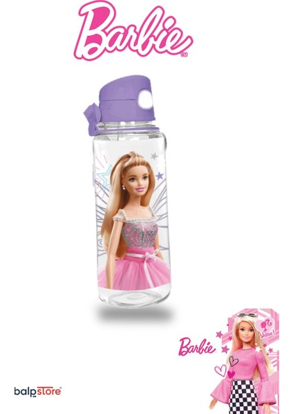 Lisanslı Barbie Matara- Pipetli Basmalı Kapak